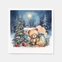 Camping Weihnachten Thema für Camper Serviette