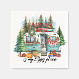 Camping Weihnachten Thema für Camper Serviette