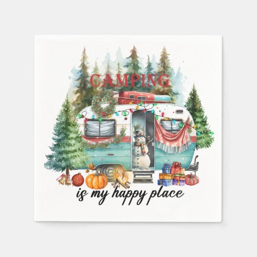 Camping Weihnachten Thema für Camper Serviette (Vorderseite)