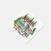 Camping Weihnachten Thema für Camper Serviette (Ecke)