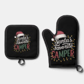Camping Weihnachten Weihnachten Weihnachten Weihna Ofenhandschuh & Topflappen-Set (Vorderseite)