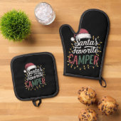 Camping Weihnachten Weihnachten Weihnachten Weihna Ofenhandschuh & Topflappen-Set (Oben Unten)