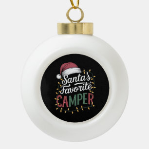 Camping Weihnachten Weihnachtsmanns Lieblingscampe Keramik Kugel-Ornament