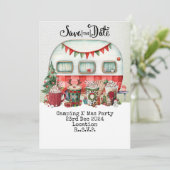 Camping Weihnachts-Party Einladung (Stehend Vorderseite)