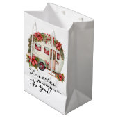 Camping Weihnachts Themencampingplatz Mittlere Geschenktüte (Vorderseite Schrägansicht)