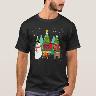 Camping-Weihnachtsbaum-Schneemann-Rentier-Weihnach T-Shirt