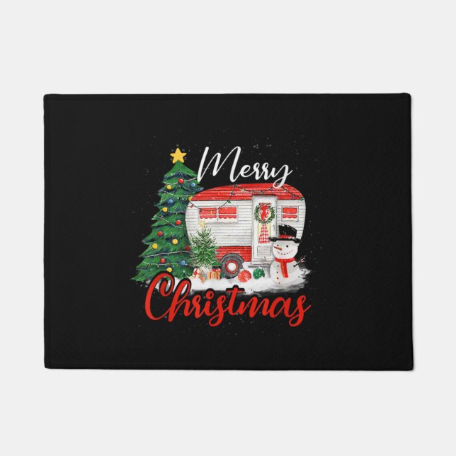 Camping Weihnachtsbaum Shirt Lights Geschenk Campi Fußmatte (Vorderseite)