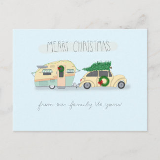 Camping-Weihnachtskarte Feiertagspostkarte