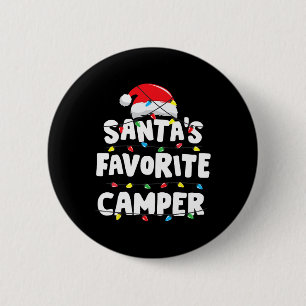Camping-Weihnachtsmanns Lieblings-Witzig Xm Button