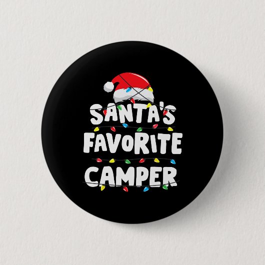 Camping-Weihnachtsmanns Lieblings-Witzig Xm Button (Vorderseite)