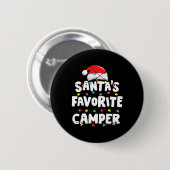 Camping-Weihnachtsmanns Lieblings-Witzig Xm Button (Vorne & Hinten)