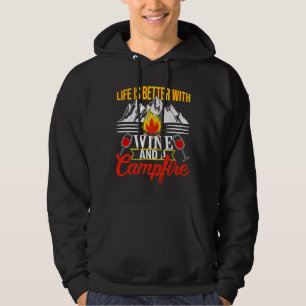 Camping Weinleben besser mit Wein Hoodie