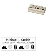 Camping Wilderness Camp Tree Sun Mountain - Adress Gummistempel (Stempel)