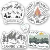 Camping Wilderness Sticker Pack GraphicLoveShop (Vorderseite)