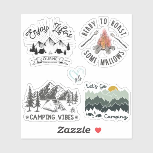 Camping Wilderness Sticker Pack GraphicLoveShop (Blatt)