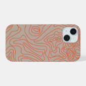 Camping Wilderness Trails Topografie iPhone 15 Hülle (Rückseite (Horizontal))