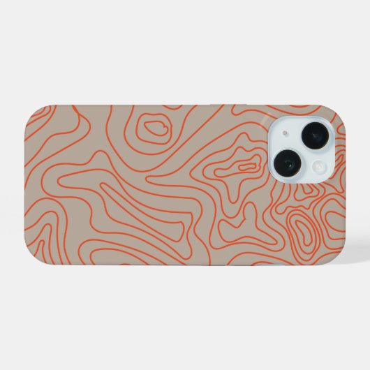 Camping Wilderness Trails Topografie iPhone 15 Hülle (Rückseite (Horizontal))