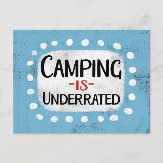 Camping wird als Postkarte unterbewertet (Vorderseite)