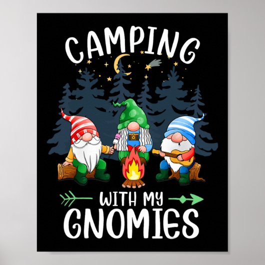 Camping With My Gnomies Funny Gnome Camp Women Men Poster (Vorne)