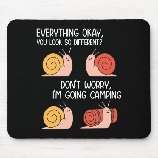 Camping-Witze Schnecken Wander-Witze lustig Mousepad (Vorne)