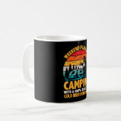 Camping-Wochenende-Vorhersage 100% Chance auf Bier Kaffeetasse (Vorderseite Links)