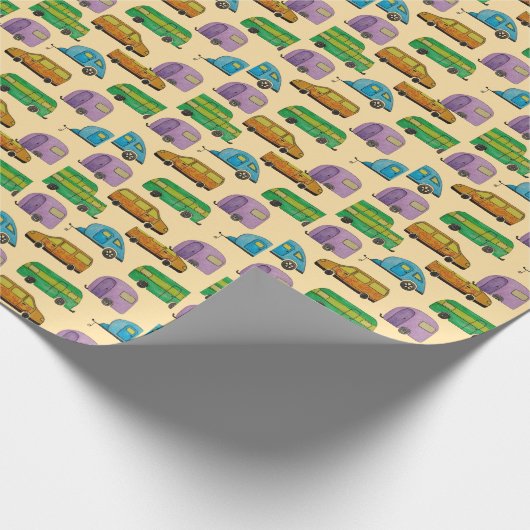 Camping-Wohnwagen Geschenkpapier (Ecke)