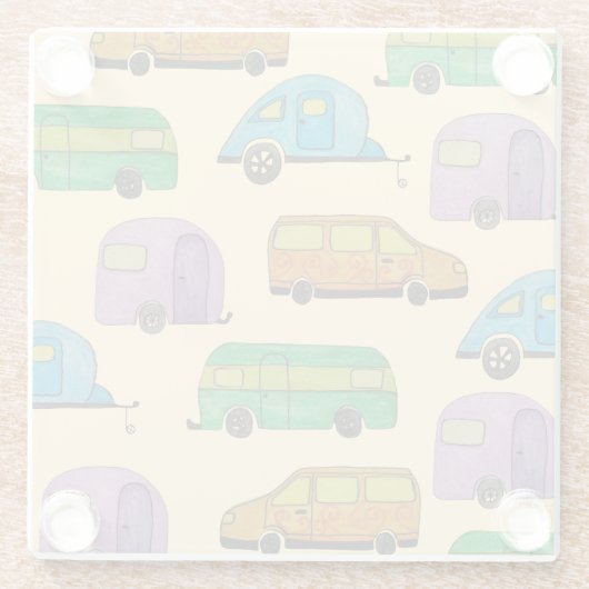 Camping-Wohnwagen Glasuntersetzer (Rückseite)