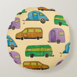 Camping-Wohnwagen Rundes Kissen