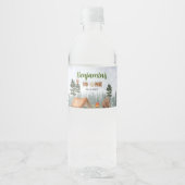 Camping Woodland Birthday Water Flasche Wasserflaschenetikett (Vorderseite)