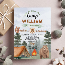 Camping Woodland Einladung zum Geburtstag
