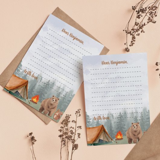 Camping Woodland Time Capsule Note Card Dankeskarte