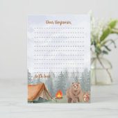 Camping Woodland Time Capsule Note Card Dankeskarte (Stehend Vorderseite)