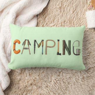 Camping Word Lumbar Throw Kissen