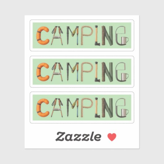 Camping Word Sticker Set (Blatt)