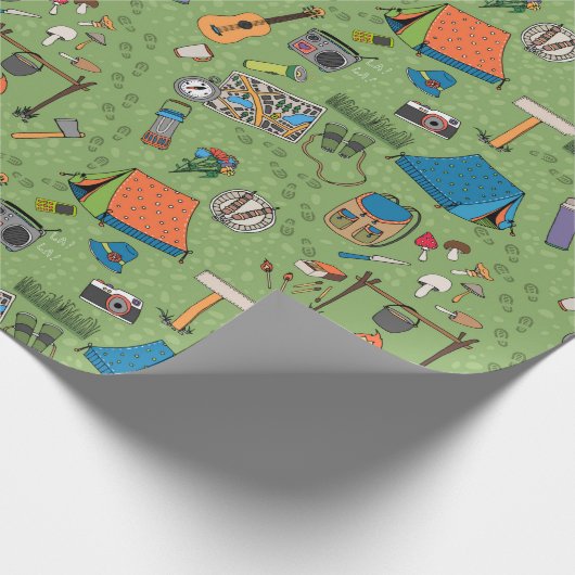 Camping Wrapping Paper Geschenkpapier (Ecke)