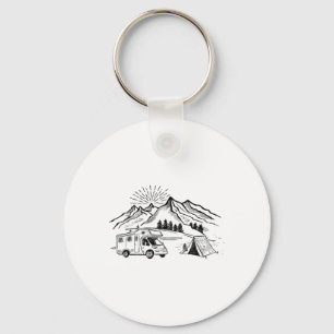 Camping-Zelt-Abenteuer und Lagerfeuer-Berg-H Schlüsselanhänger