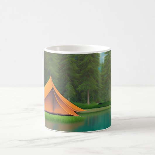 Camping | Zelt am See und an den Bergen Kaffeetasse (Mittel)
