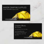Camping Zelt bei Nacht - Visitenkarte (Vorne/Hinten)