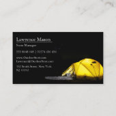 Camping Zelt bei Nacht - Visitenkarte (Rückseite)