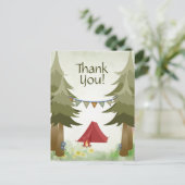 Camping Zelt Campfire Trees Woodland Vielen Dank Postkarte (Stehend Vorderseite)