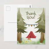 Camping Zelt Campfire Trees Woodland Vielen Dank Postkarte (Vorne/Hinten)