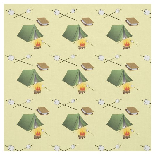 Camping Zelt, Campfire und Smores-Muster Stoff (Muster)