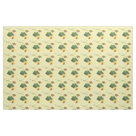 Camping Zelt, Campfire und Smores-Muster Stoff (Fat Quarter (45,7 x 55,9 cm))