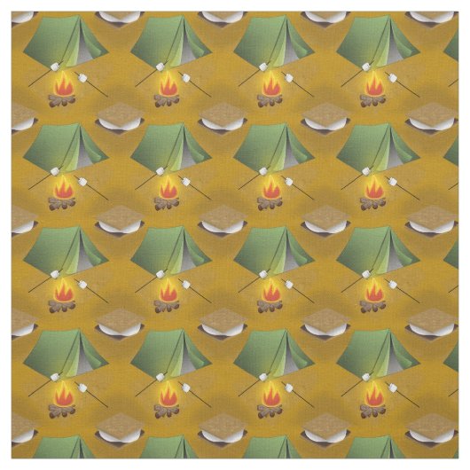 Camping Zelt Campfire und Smores Muster Stoff (Muster)