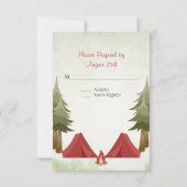 Camping Zelt Campfire Woodland Wedding RSVP Card (Rückseite)
