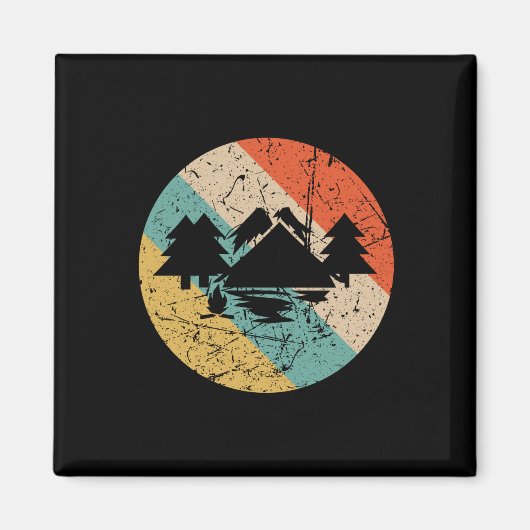 Camping Zelt Camping Retro Magnet (Vorne)