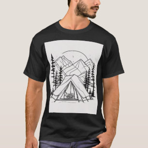 Camping-Zelt Geometrische Linienkunst - Minimalist T-Shirt