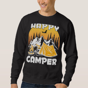 Camping Zelt Happy Camper Outdoor Aktivität Vintag Sweatshirt