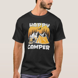 Camping Zelt Happy Camper Outdoor Aktivität Vintag T-Shirt