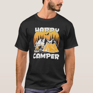 Camping Zelt Happy Camper Outdoor Aktivität Vintag T-Shirt